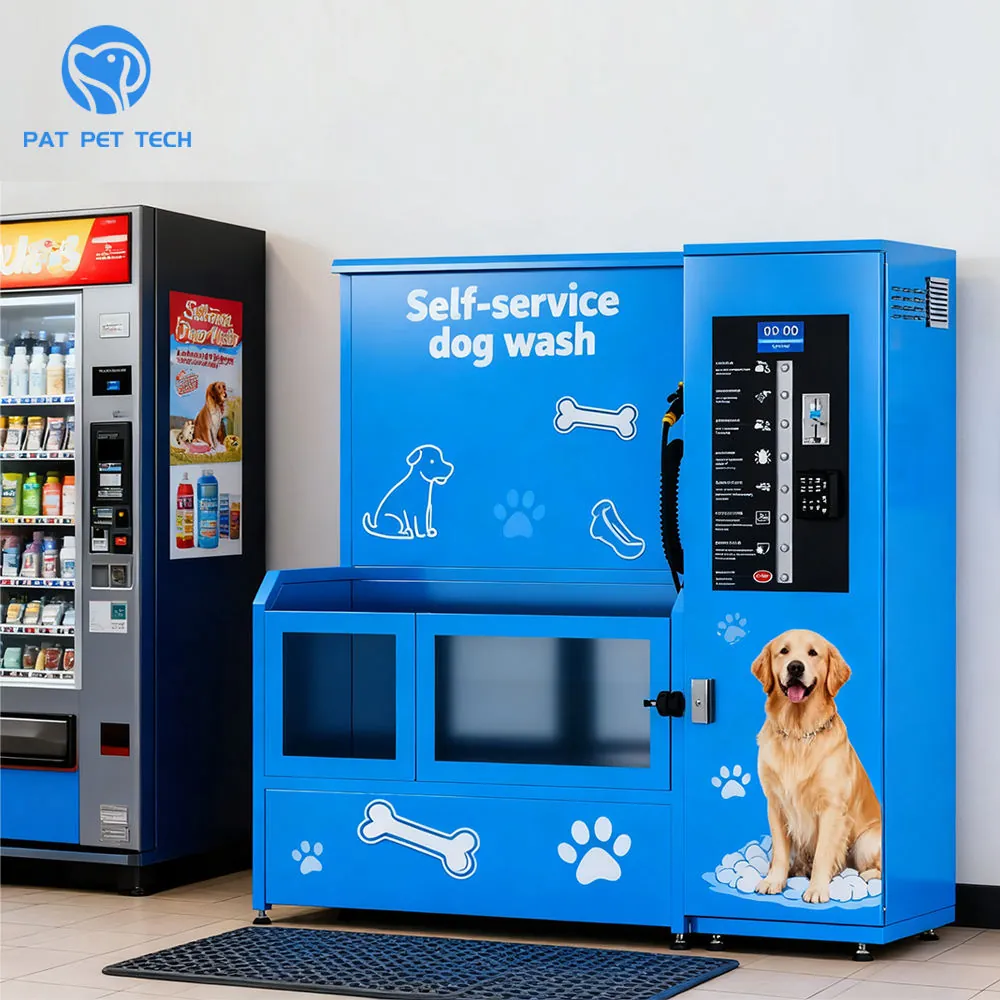 Self-service dog wash station installed in a retail location
